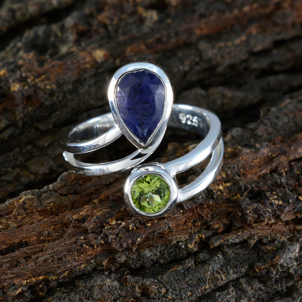Multi Stone Toi et Moi German Silver multicolor Gemstone Tiny Trendy Ring Jewelry