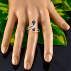 Multi Stone Toi et Moi Indian Sterling Silver multicolor Gemstones Tiny Cultural Ring Jewellery