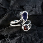 Multi Stone Toi et Moi Indian Sterling Silver multicolor Gemstones Tiny Cultural Ring Jewellery