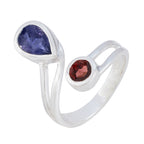 Multi Stone Toi et Moi Indian Sterling Silver multicolor Gemstones Tiny Cultural Ring Jewellery