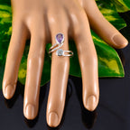 Multi Stone Toi et Moi Moroccan 925 Sterling Silver multicolor Gemstones Tiny Romantic Ring Jewelry