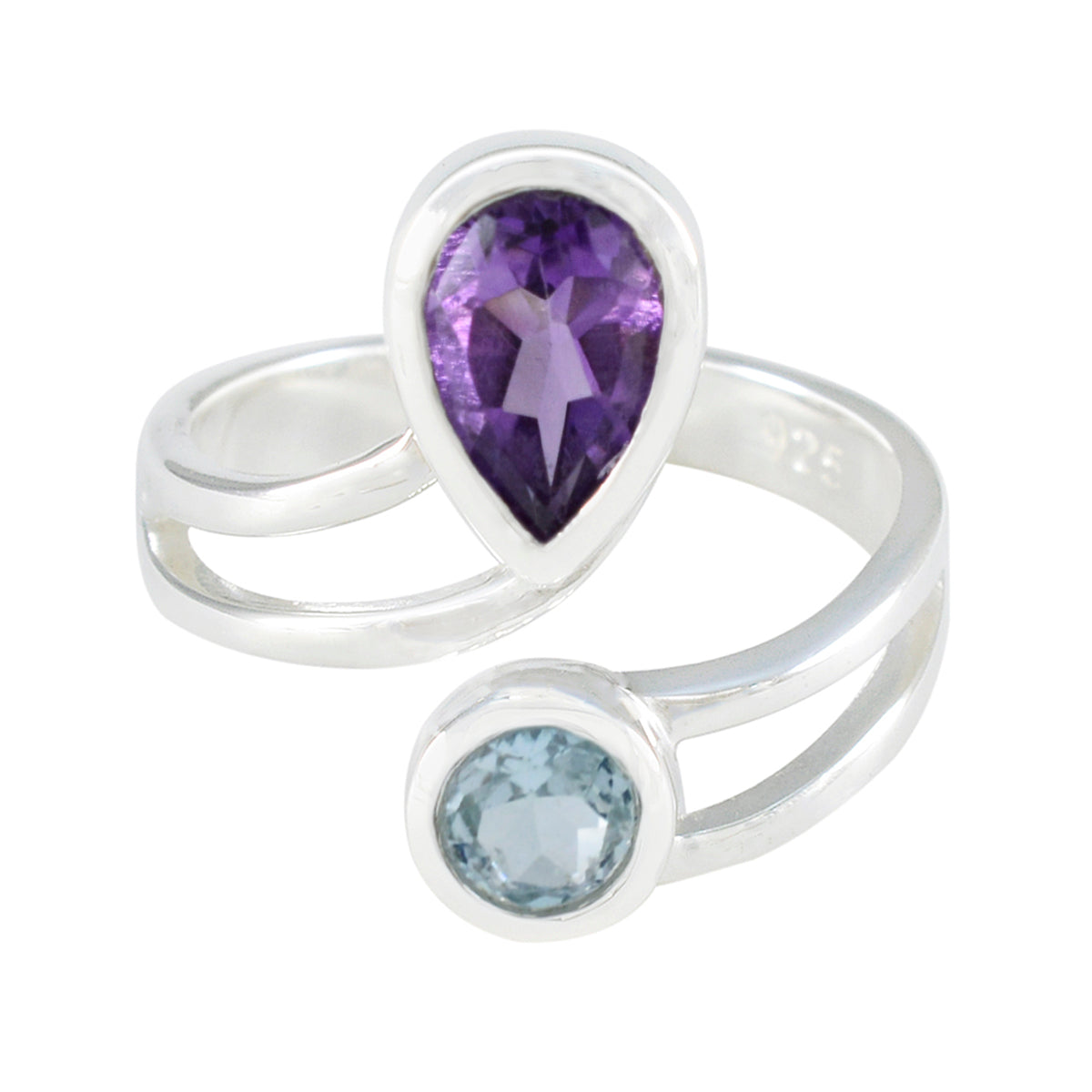Multi Stone Toi et Moi Moroccan 925 Sterling Silver multicolor Gemstones Tiny Romantic Ring Jewelry