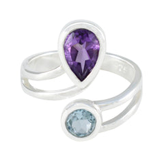 Multi Stone Toi et Moi Moroccan 925 Sterling Silver multicolor Gemstones Tiny Romantic Ring Jewelry