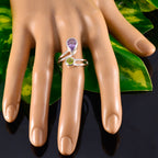 Multi Stone Toi et Moi Egyptian Silver multicolor Gems Tiny Feminine Ring Jewellery