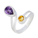Multi Stone Toi et Moi French Sterling Silver multicolor Gemstone Tiny Love Ring Jewelry