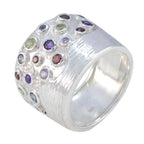 Multi Stone mehrere russische 92,5 Silber mehrfarbige Edelsteine Essential Cocktail Ring Schmuck