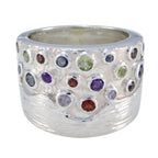 Multi Stone mehrere russische 92,5 Silber mehrfarbige Edelsteine Essential Cocktail Ring Schmuck