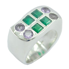 Multi Stone octa Spanish 925 Silver multicolor Gemstone Chunky Cocktail Ring Jewellery