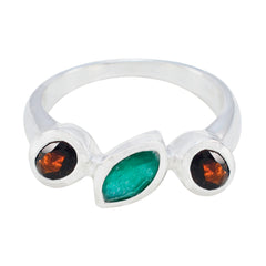 Multi Stone Trilogy African 925 Sterling Silver multicolor Gems Minimal Cultural Ring Jewellery