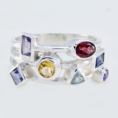 Multi Stone multiple Moroccan Silver multicolor Gemstones Versatile Cocktail Ring Jewellery