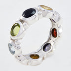 Multi Stone multiple German Silver multicolor Gems Classic Eternity Band Jewellery