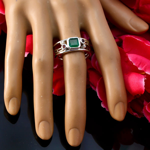 Multi Stone Penta Russian 92.5 Silver multicolor Gemstone Minimal Artisan Ring Jewellery