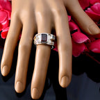 Multi Stone Hexa Egyptian 925 Sterling Silver multicolor Gems Essential  Abstract Band Jewelry