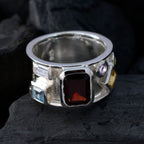 Multi Stone Hexa Egyptian 925 Sterling Silver multicolor Gems Essential  Abstract Band Jewelry