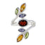 Multi Stone Hepta Egyptian Sterling Silver multicolor Gemstone Mid weight Cocktail Ring Jewellery