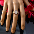 Multi Stone Trilogy French Silver multicolor Gems Featherlight Luxurious Ring Jewelry