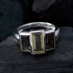 Multi Stone Trilogy French 925 Sterling Silver multicolor Gemstones Minimal Sophisticated Ring Jewelry