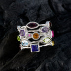 Multi Stone multiple German Silver multicolor Gems Eye catching Cocktail Ring Jewelry