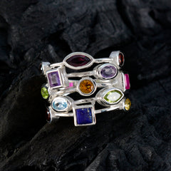 Multi Stone multiple German Silver multicolor Gems Eye catching Cocktail Ring Jewelry
