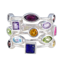 Multi Stone multiple German Silver multicolor Gems Eye catching Cocktail Ring Jewelry