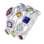 Multi Stone multiple German Silver multicolor Gems Eye catching Cocktail Ring Jewelry
