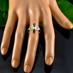 Multi Stone quarter Japanese 925 Sterling Silver multicolor Gemstone Dainty Floral Ring Jewelry