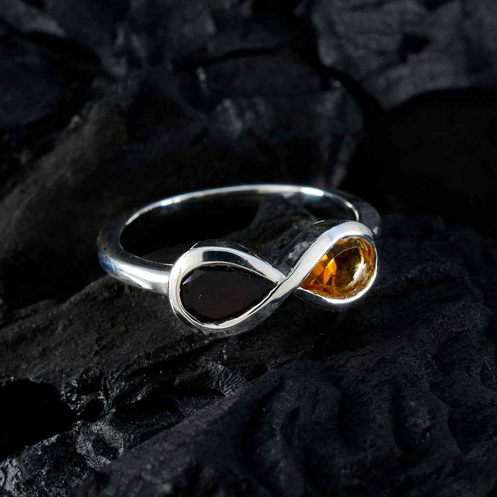 Multi Stone Toi et Moi Korean 925 Sterling Silver multicolor Gemstone Dainty Glamorous Ring Jewellery
