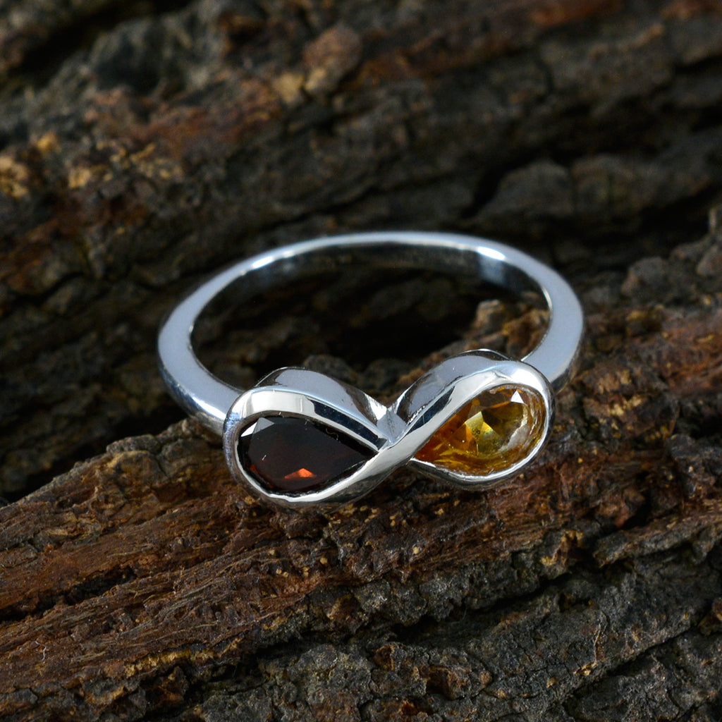 Multi Stone Toi et Moi Korean 925 Sterling Silver multicolor Gemstone Dainty Glamorous Ring Jewellery