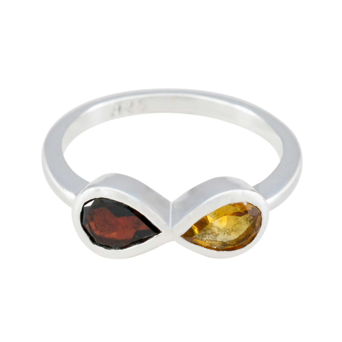 Multi Stone Toi et Moi Korean 925 Sterling Silver multicolor Gemstone Dainty Glamorous Ring Jewellery メイン画像