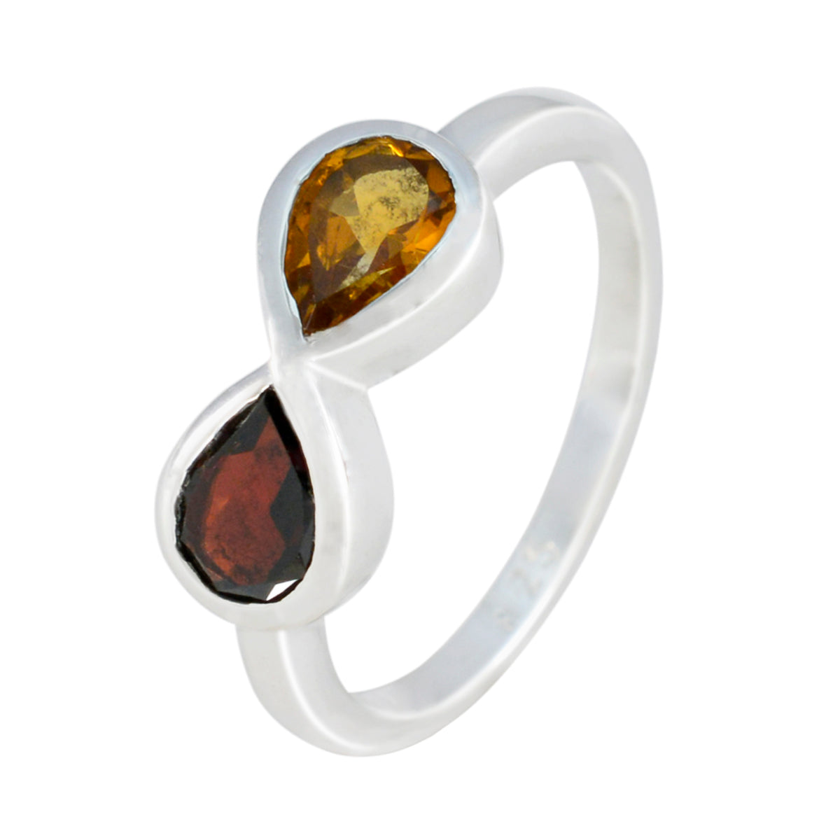 Multi Stone Toi et Moi Korean 925 Sterling Silver multicolor Gemstone Dainty Glamorous Ring Jewellery
