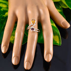 Multi Stone Toi et Moi African 925 Sterling Silver multicolor Gemstone Tiny Glamorous Ring Jewellery