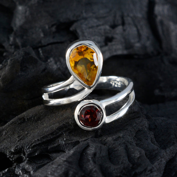 Multi Stone Toi et Moi African 925 Sterling Silver multicolor Gemstone Tiny Glamorous Ring Jewellery