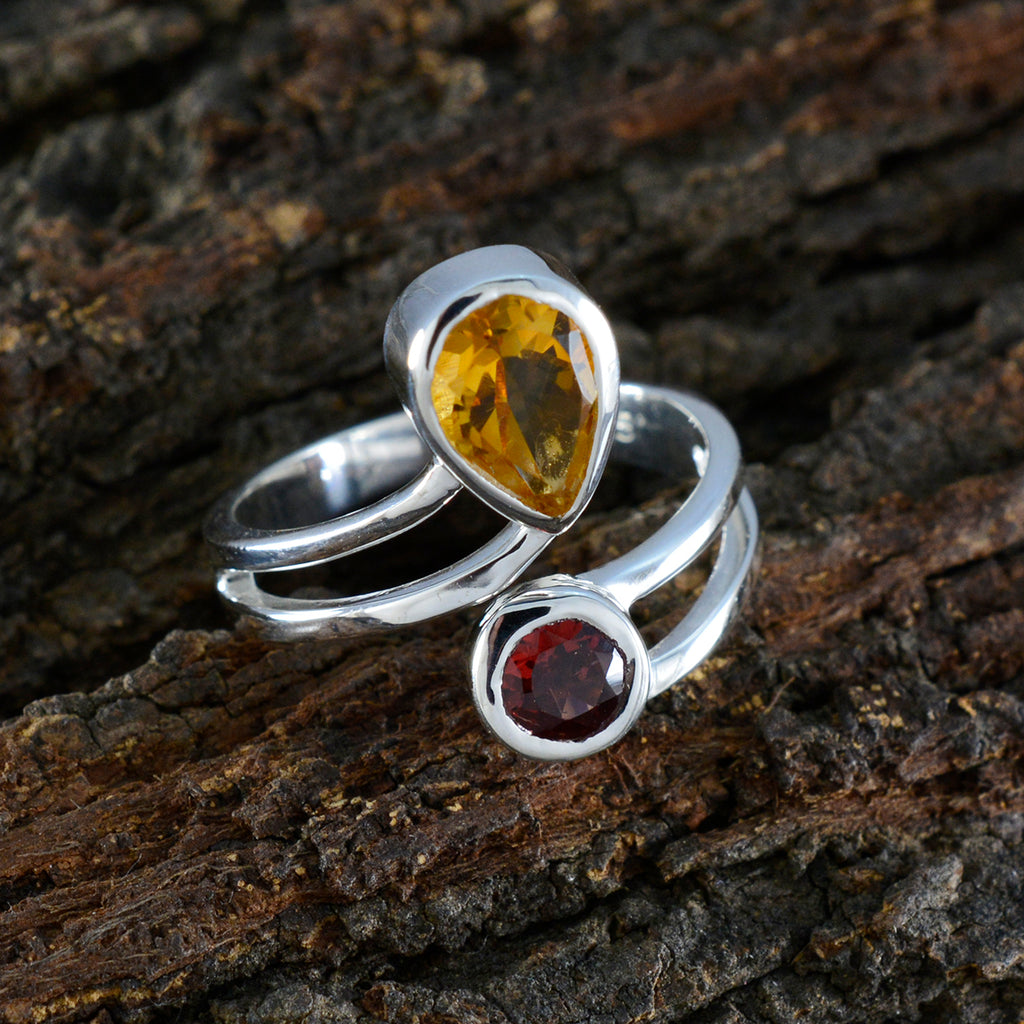 Multi Stone Toi et Moi African 925 Sterling Silver multicolor Gemstone Tiny Glamorous Ring Jewellery