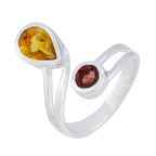 Multi Stone Toi et Moi African 925 Sterling Silver multicolor Gemstone Tiny Glamorous Ring Jewellery