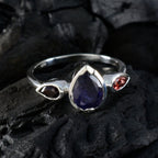 Multi Stone Trilogy Korean 925 Sterling Silver multicolor Gemstone Dainty Abstract Ring Jewelry