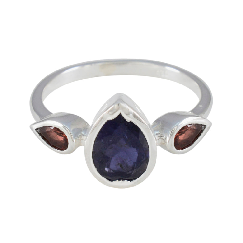 Multi Stone Trilogy Koreanischer 925 Sterling Silber mehrfarbiger Edelstein Zierlicher abstrakter Ring Schmuck