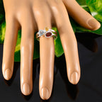 Multi Stone Trilogy Moroccan Silver multicolor Gems Minimal Trendy Ring Jewellery