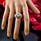 Multi Stone quarter Russian Silver multicolor Gemstones Eye catching Abstract Ring Jewelry