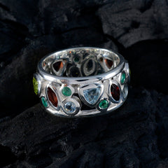 Multi Stone multiple German Silver multicolor Gems Essential  Eternity Band Jewellery