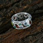 Multi Stone multiple German Silver multicolor Gems Essential  Eternity Band Jewellery