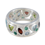 Multi Stone multiple German Silver multicolor Gems Essential  Eternity Band Jewellery