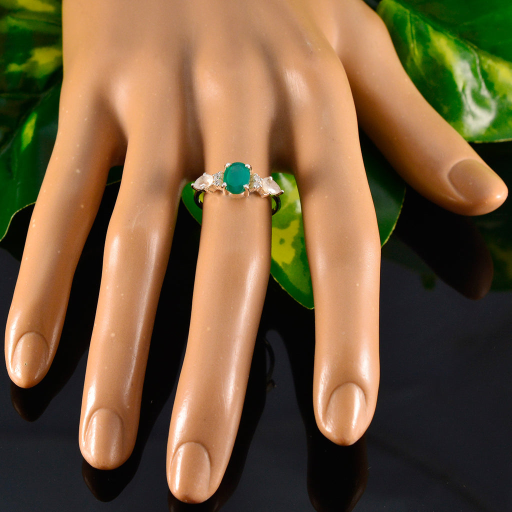 Multi Stone Trilogy American 925 Sterling Silver multicolor Gems Delicate Trendy Ring Jewelry
