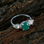 Multi Stone Trilogy American 925 Sterling Silver multicolor Gems Delicate Trendy Ring Jewelry