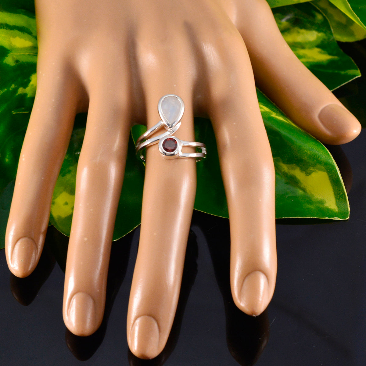 Multi Stone Toi et Moi German 925 Silver multicolor Gemstones Tiny Fairytale Ring Jewellery