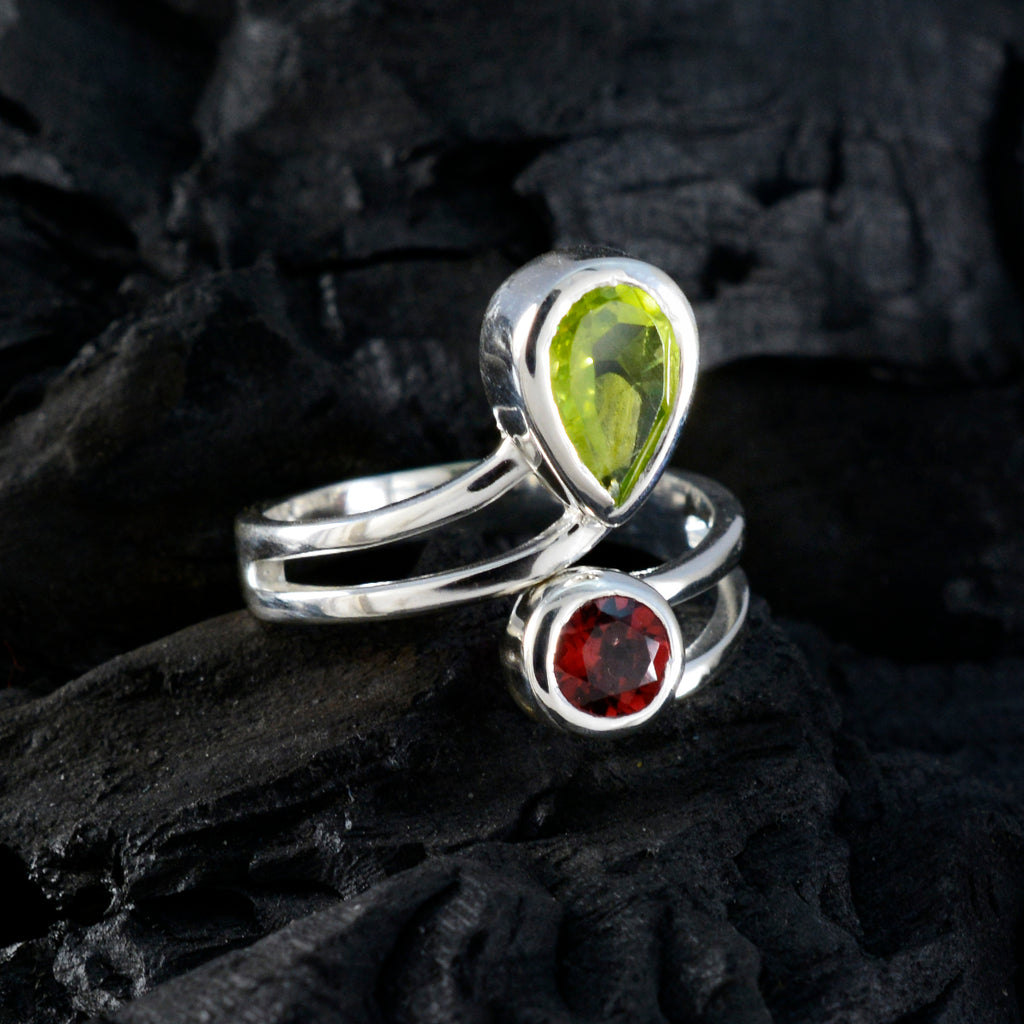 Multi Stone Toi et Moi Indian 92.5 Silver multicolor Gems Tiny Luxurious Ring Jewelry