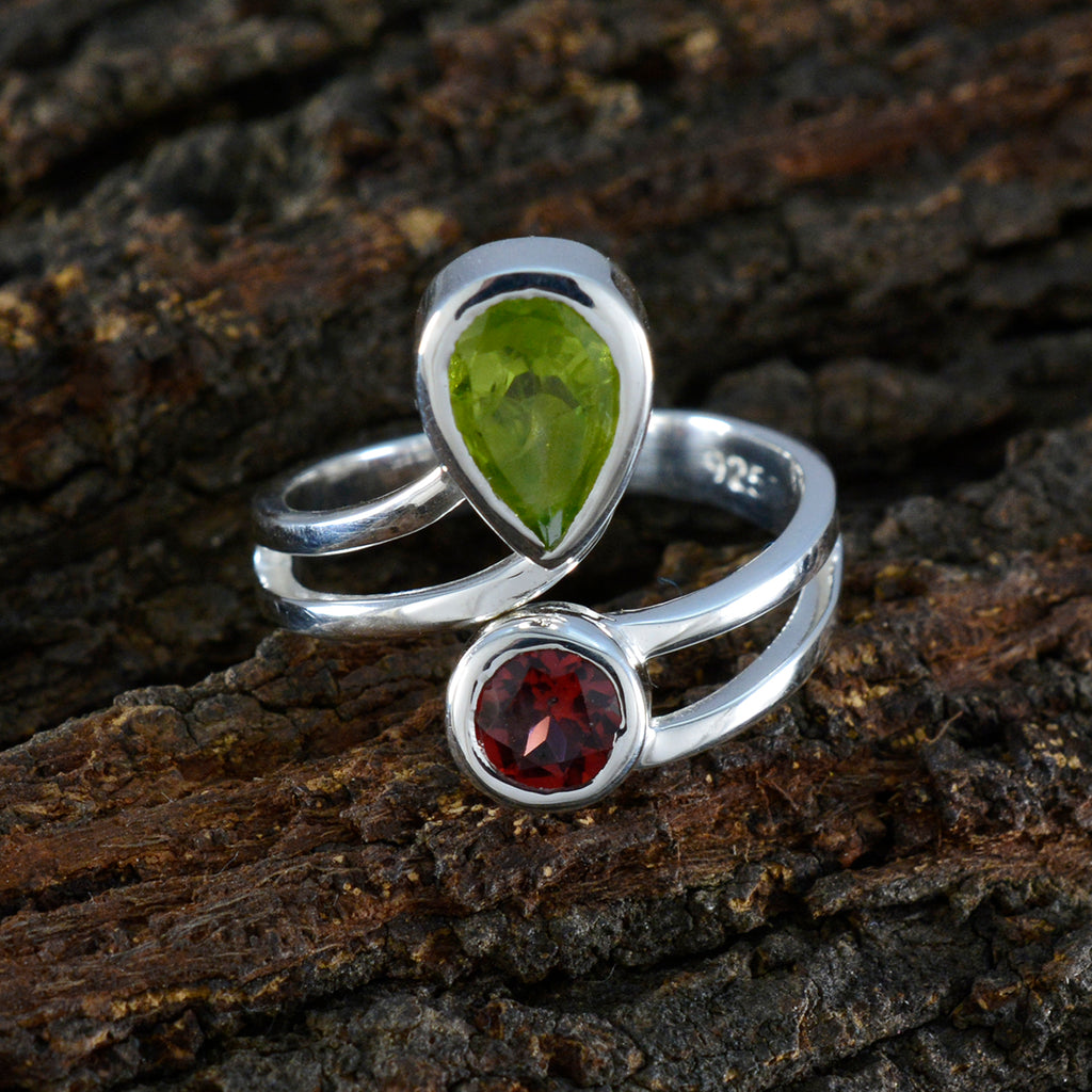 Multi Stone Toi et Moi Indian 92.5 Silver multicolor Gems Tiny Luxurious Ring Jewelry