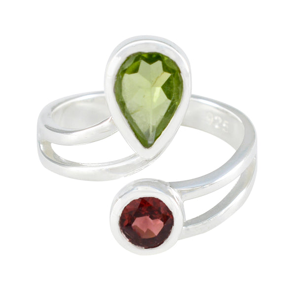 Toi et Moi, indischer 92,5er Silberring mit mehreren Steinen, mehrfarbige Edelsteine, winziger luxuriöser Schmuck