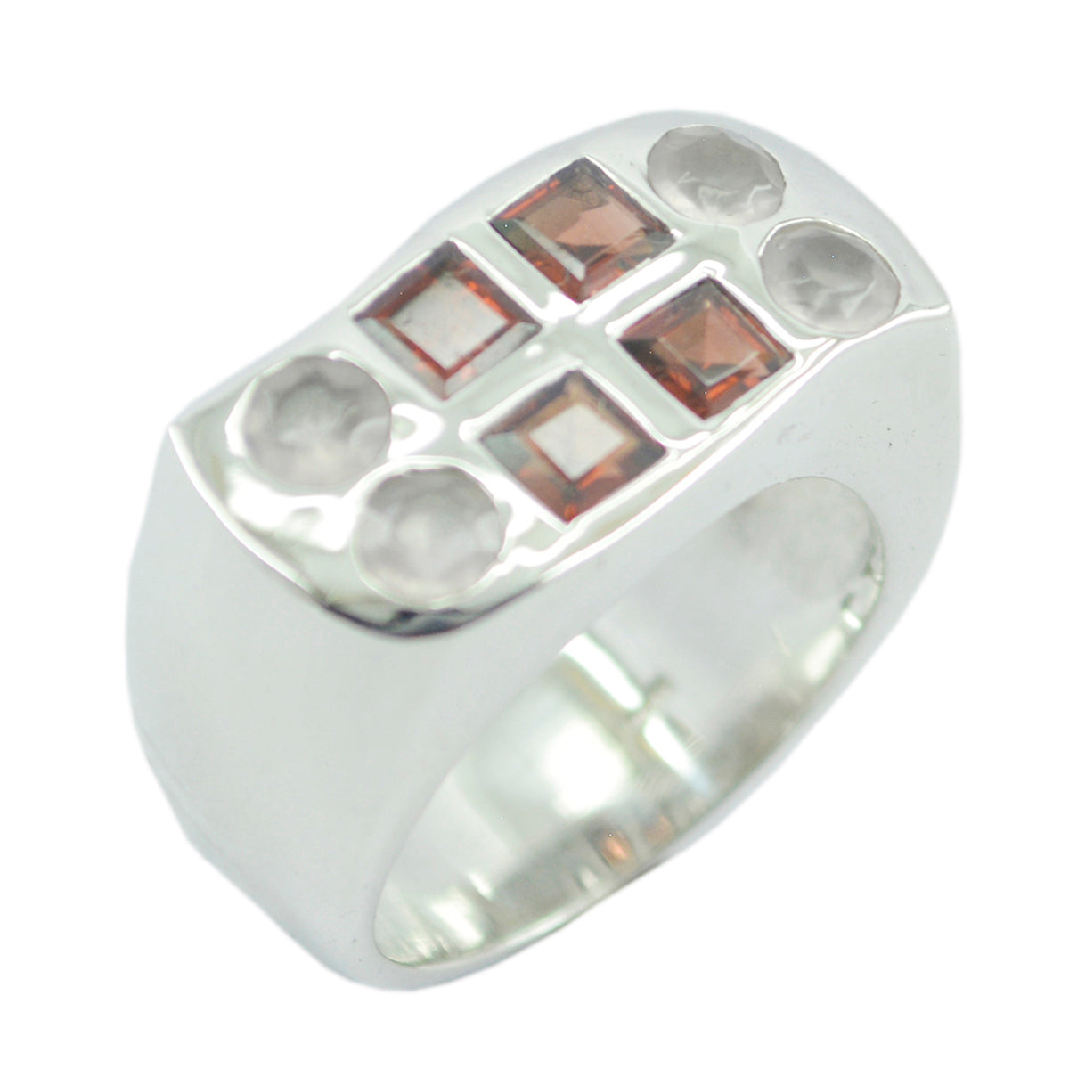 Multi Stone octa Spanish 92.5 Silver multicolor Gemstones Chunky Cocktail Ring Jewelry Main image