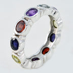 Multi Stone multiple Indian Sterling Silver multicolor Gemstone Classic Eternity Band Jewelry
