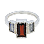 Multi Stone Trilogy German Sterling Silver multicolor Gemstone Featherlight Glamorous Ring Jewellery